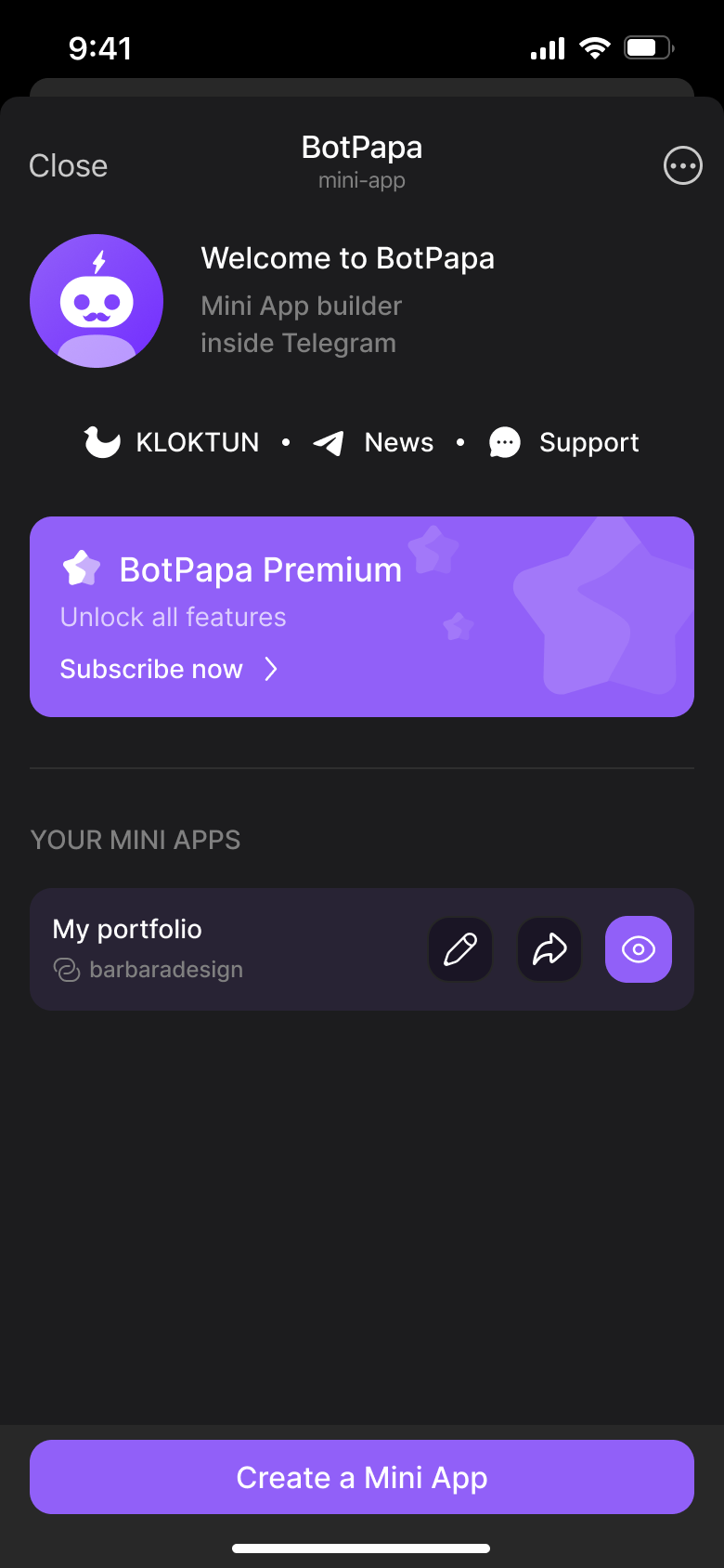 BotPapa interface screenshot